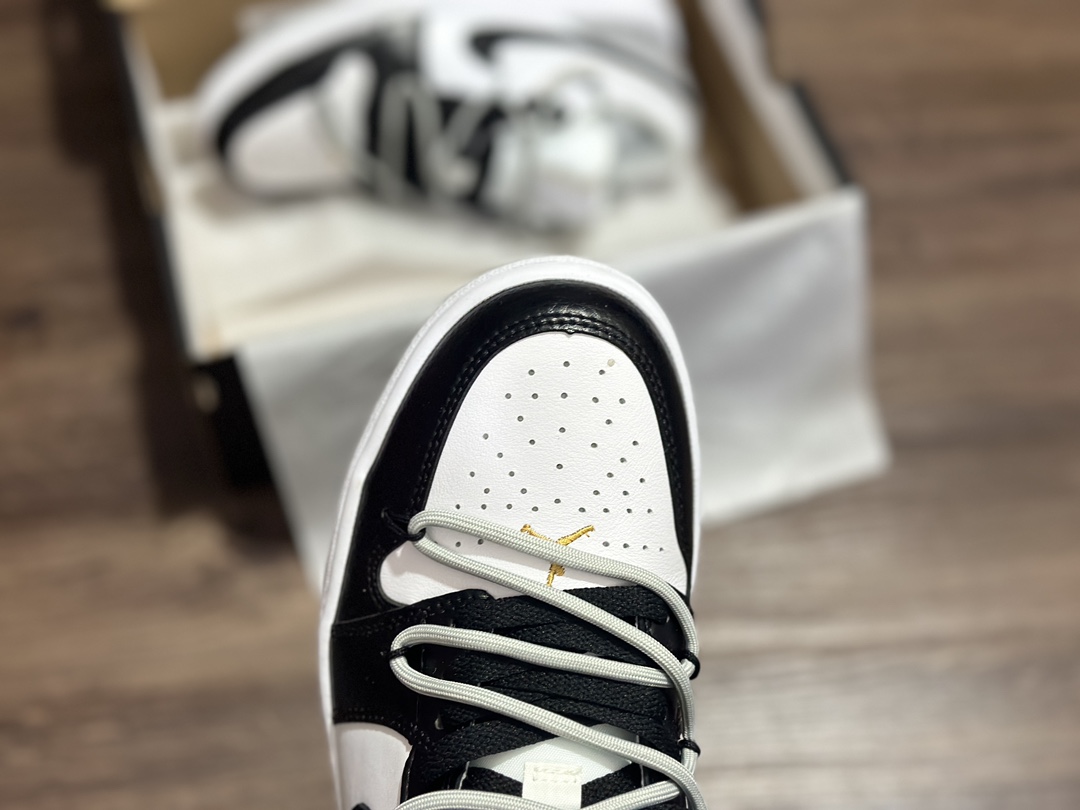 220 Air Jordan 1 Low AJ1 乔1 绑带黑灰低帮休闲板鞋 FN8901-164