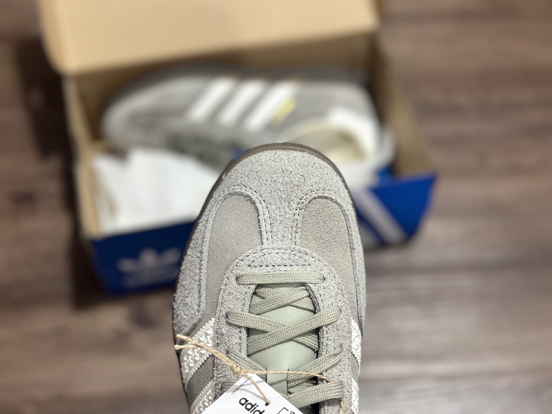 180 阿迪达斯Adidas originals Gazelle Indoor 白灰德训低帮复古轻便休闲板鞋 IF10807