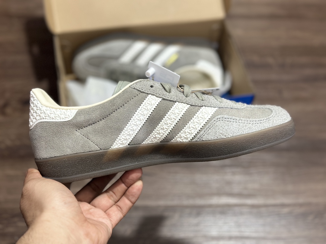 180 阿迪达斯Adidas originals Gazelle Indoor 白灰德训低帮复古轻便休闲板鞋 IF10807