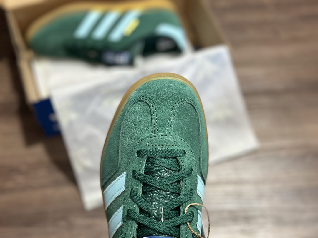 180 阿迪达斯Adidas originals Gazelle Indoor 蓝绿德训低帮复古轻便休闲板鞋 IG9979