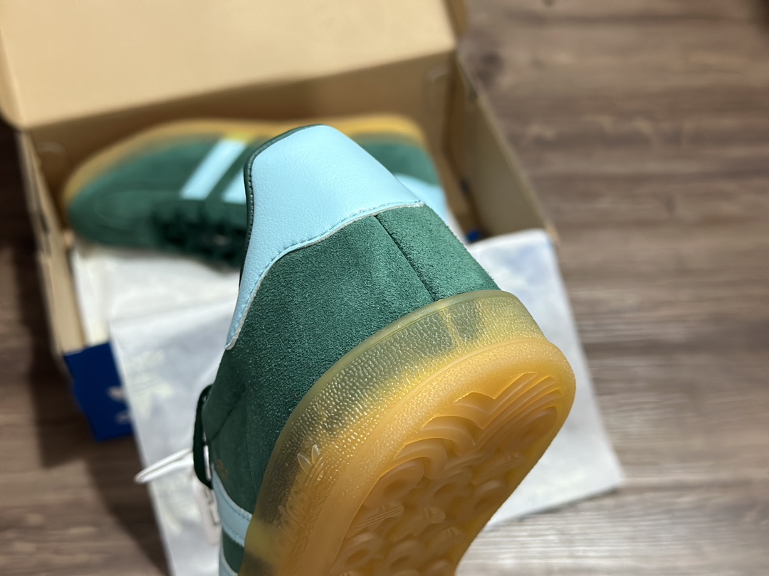 180 阿迪达斯Adidas originals Gazelle Indoor 蓝绿德训低帮复古轻便休闲板鞋 IG9979