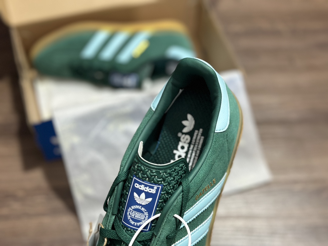 180 阿迪达斯Adidas originals Gazelle Indoor 蓝绿德训低帮复古轻便休闲板鞋 IG9979