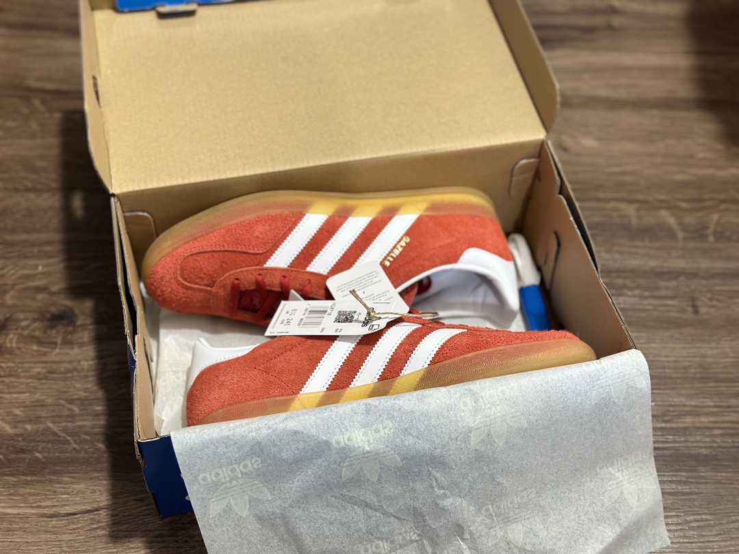 180 阿迪达斯Adidas originals Gazelle Indoor 白红德训低帮复古轻便休闲板鞋 HQ8718