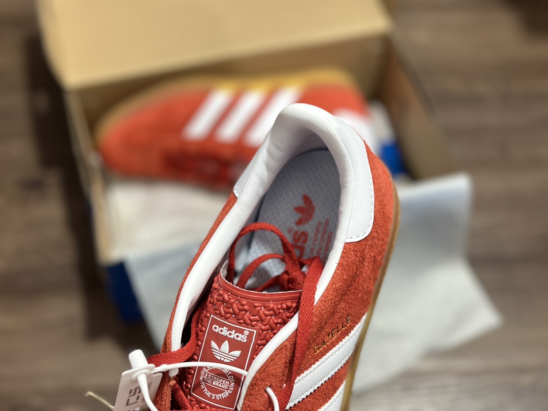 180 阿迪达斯Adidas originals Gazelle Indoor 白红德训低帮复古轻便休闲板鞋 HQ8718