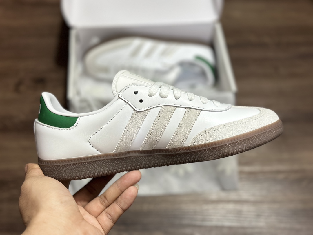 180 阿迪达斯Adidas originals Gazelle Indoor 白绿德训低帮复古轻便休闲板鞋 FX5398