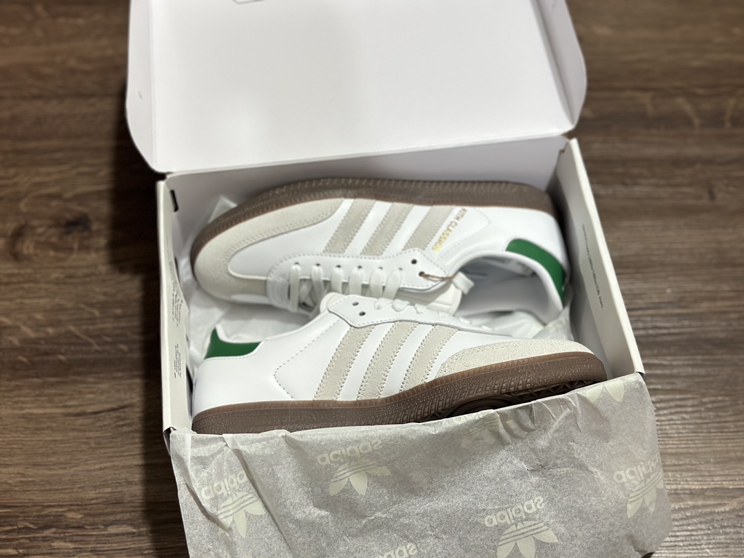 180 阿迪达斯Adidas originals Gazelle Indoor 白绿德训低帮复古轻便休闲板鞋 FX5398