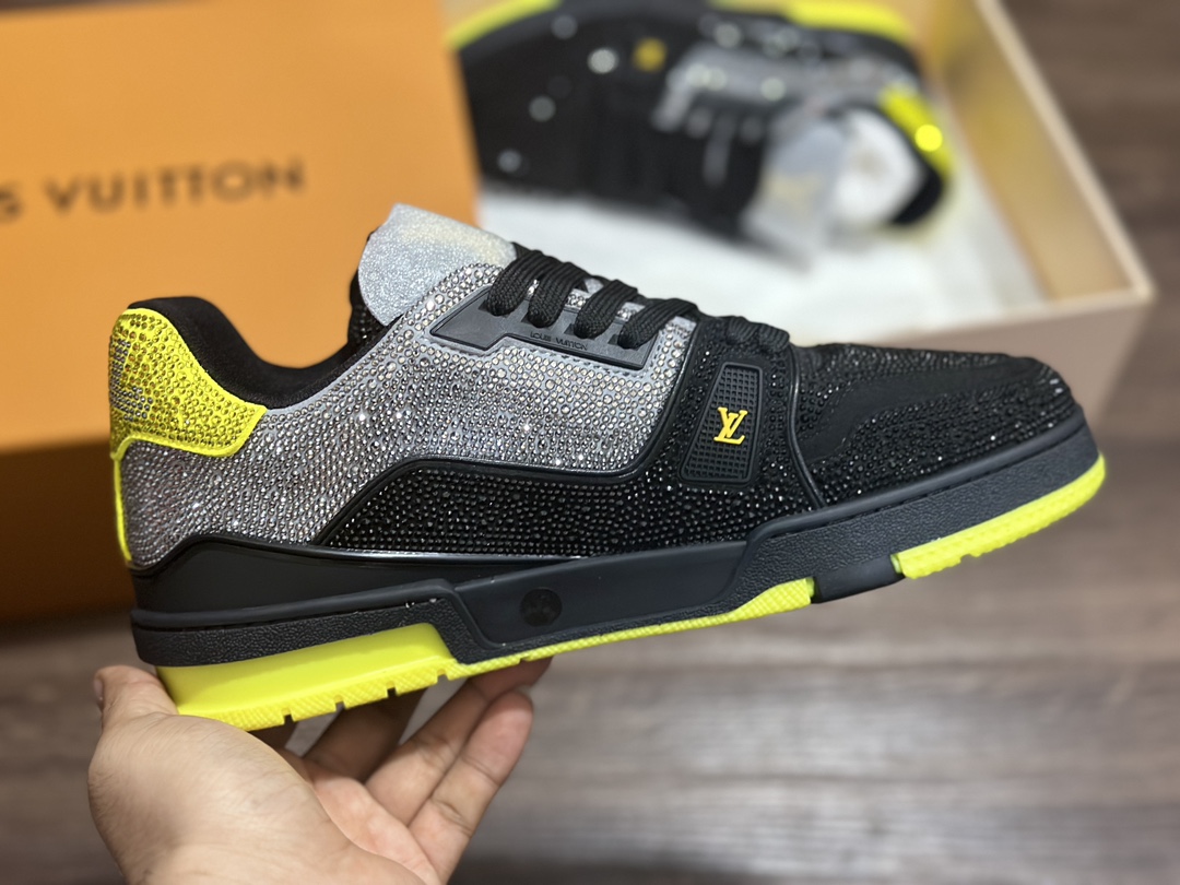 550 广东原装 2023 驴家最新款 LV 板鞋 黄尾钻石 全新LV路易威登 Sneaker 低帮复古百搭休闲运动文化滑板板鞋