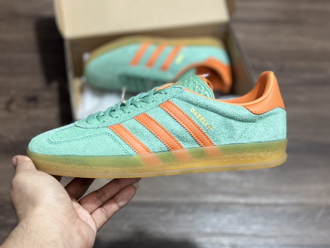 160 阿迪达斯LT Adidas originals Gazelle Indoor 德训低帮复古轻便休闲板鞋 HQ8714