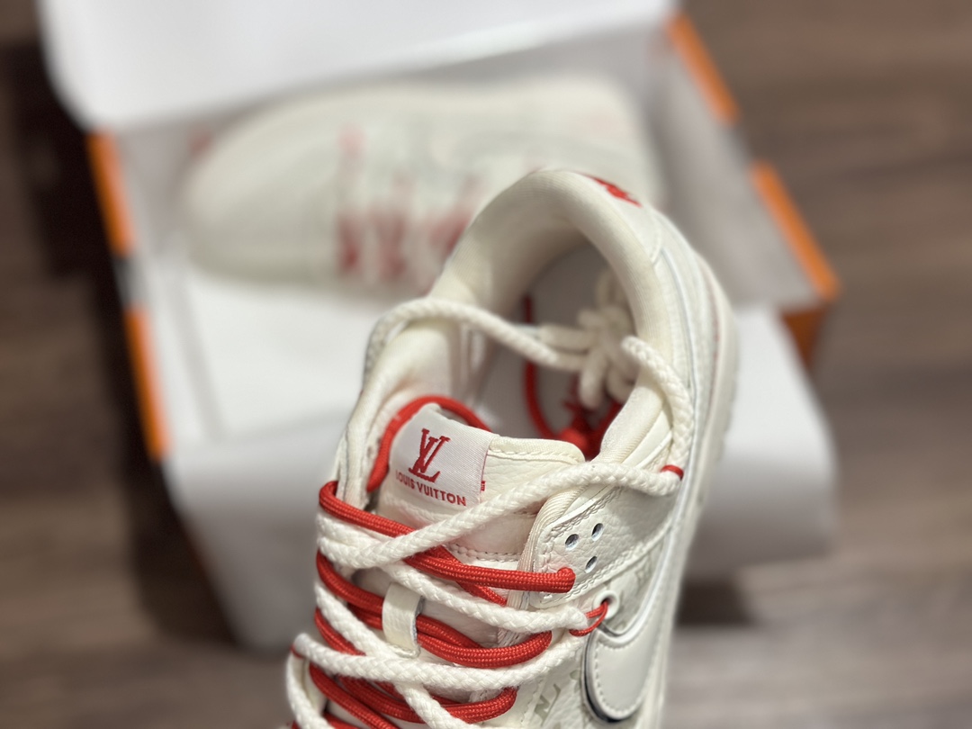 NIKE SB Dunk Low white and red straps LV joint low-top casual sports shoes SJ2068-262