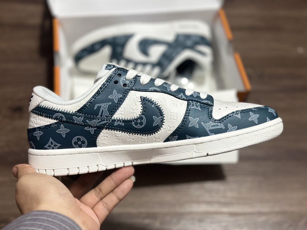 NIKE SB Dunk Low White Blue LV Joint Low-top Casual Sports Shoes DQ1098-363