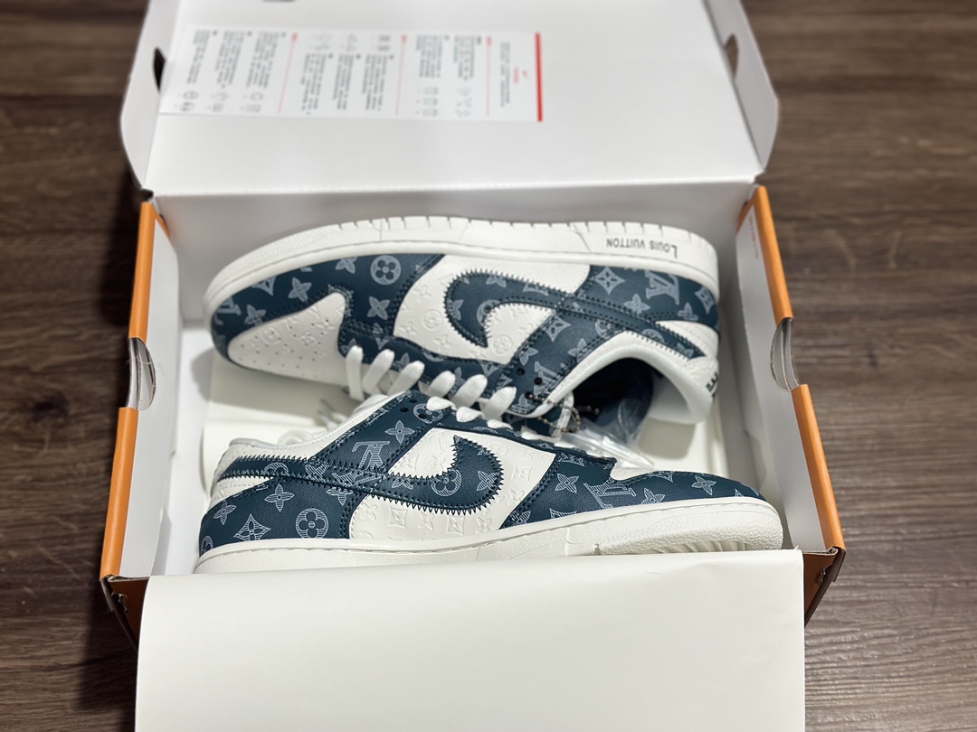 NIKE SB Dunk Low White Blue LV Joint Low-top Casual Sports Shoes DQ1098-363