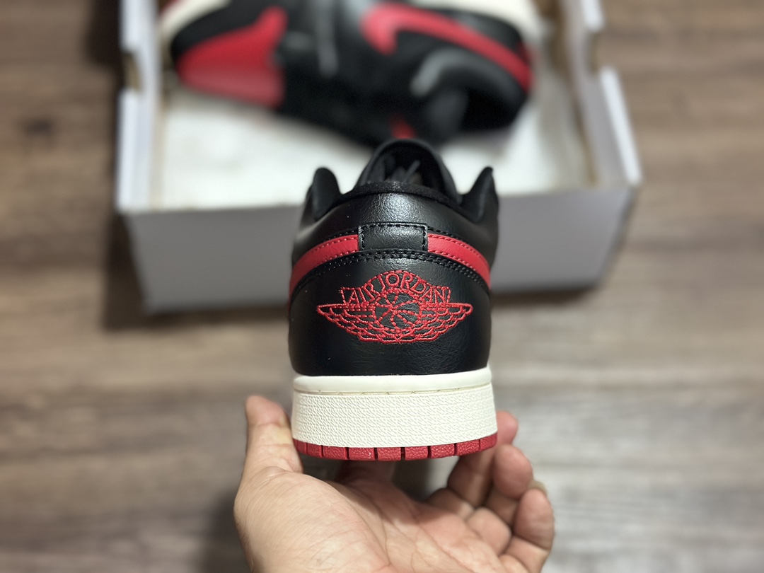 Air Jordan 1 Bred Sail AJ1 Low Joe 1 low-top black and red basketball shoes PG DC0774-061