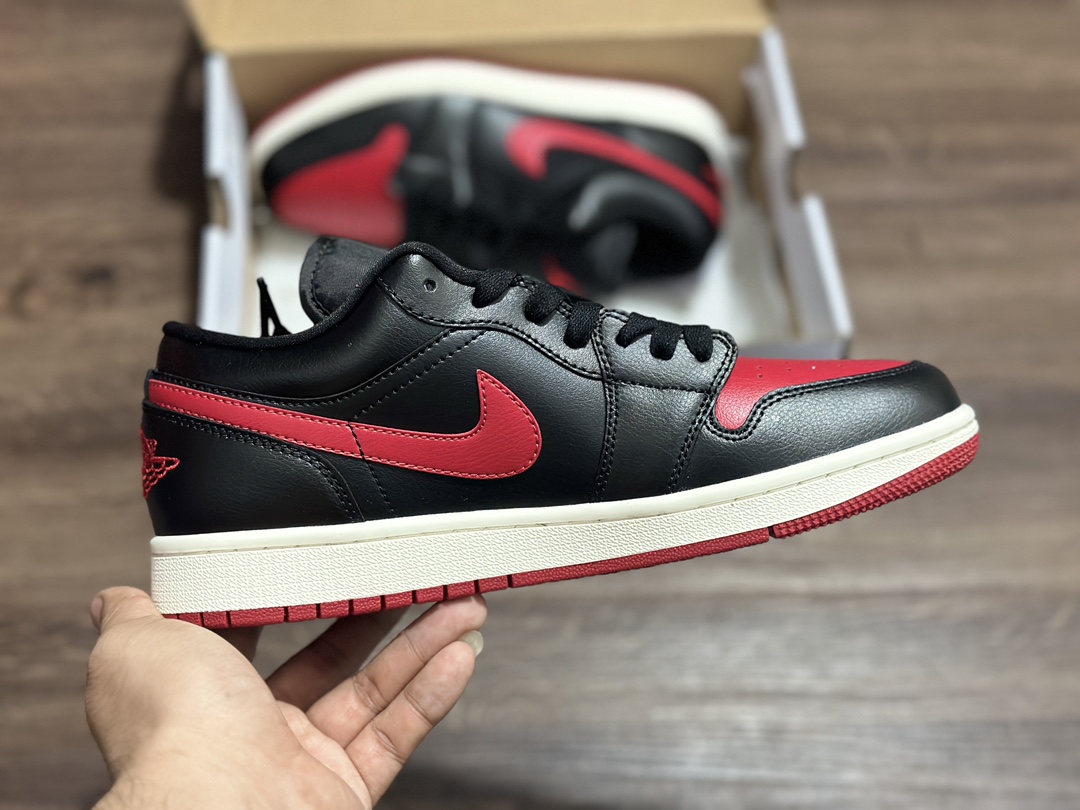 Air Jordan 1 Bred Sail AJ1 Low Joe 1 low-top black and red basketball shoes PG DC0774-061