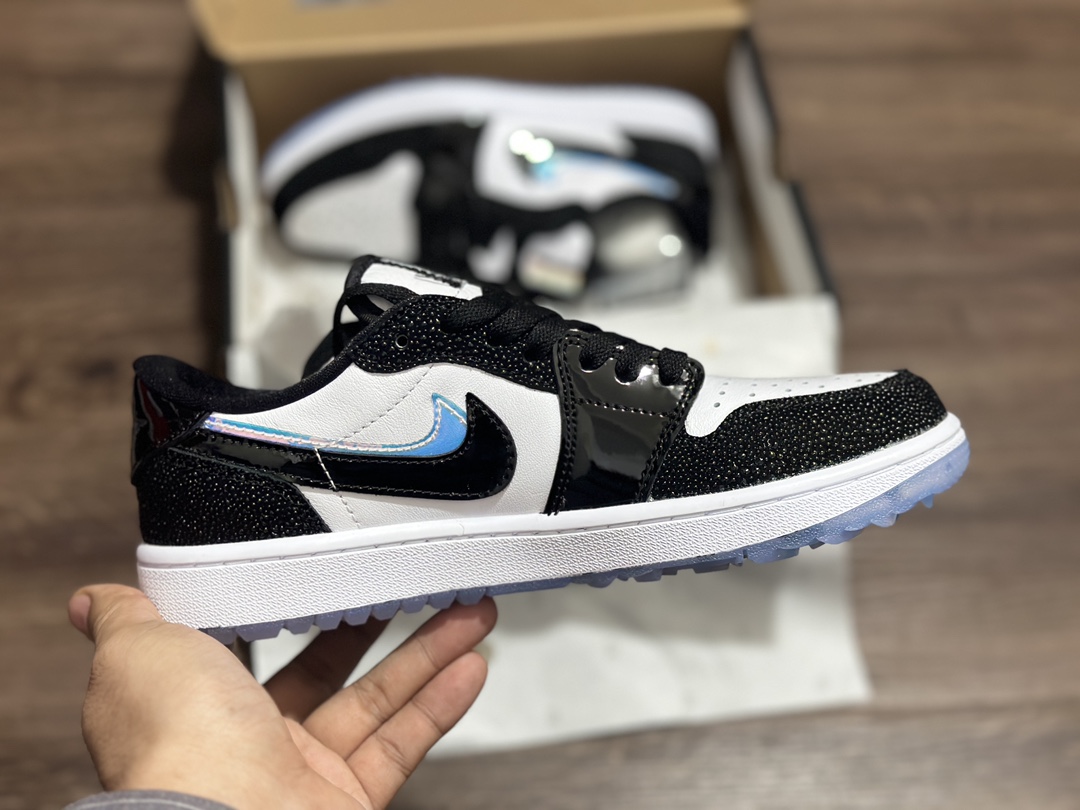 Air Jordan 1 AJ1 Low Joe 1 Golf Low-top Double Hook Black Diamond Basketball Shoes PG FZ4159-100