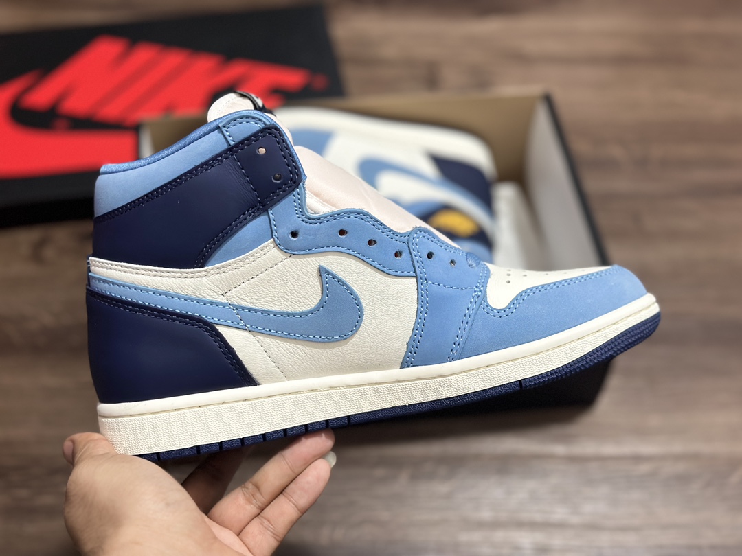 Air Jordan 1 AJ1 high white blue and yellow high-top basketball shoes PG FD2596-400