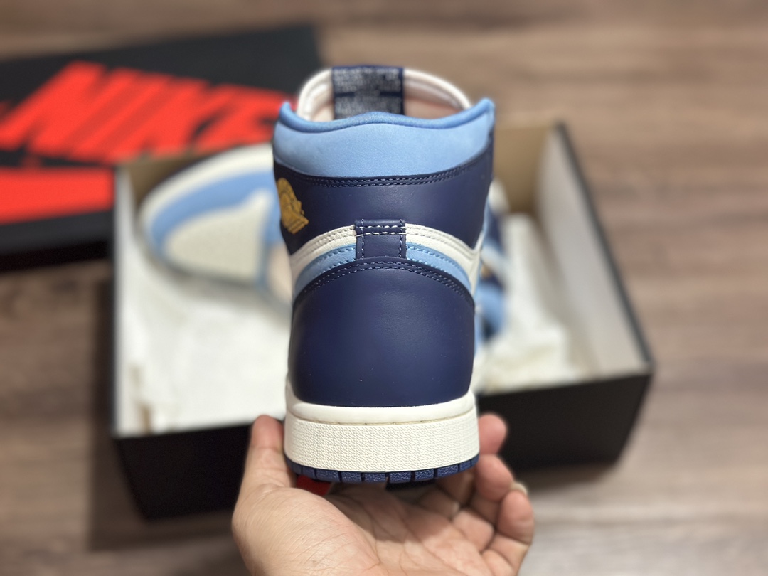 Air Jordan 1 AJ1 high white blue and yellow high-top basketball shoes PG FD2596-400