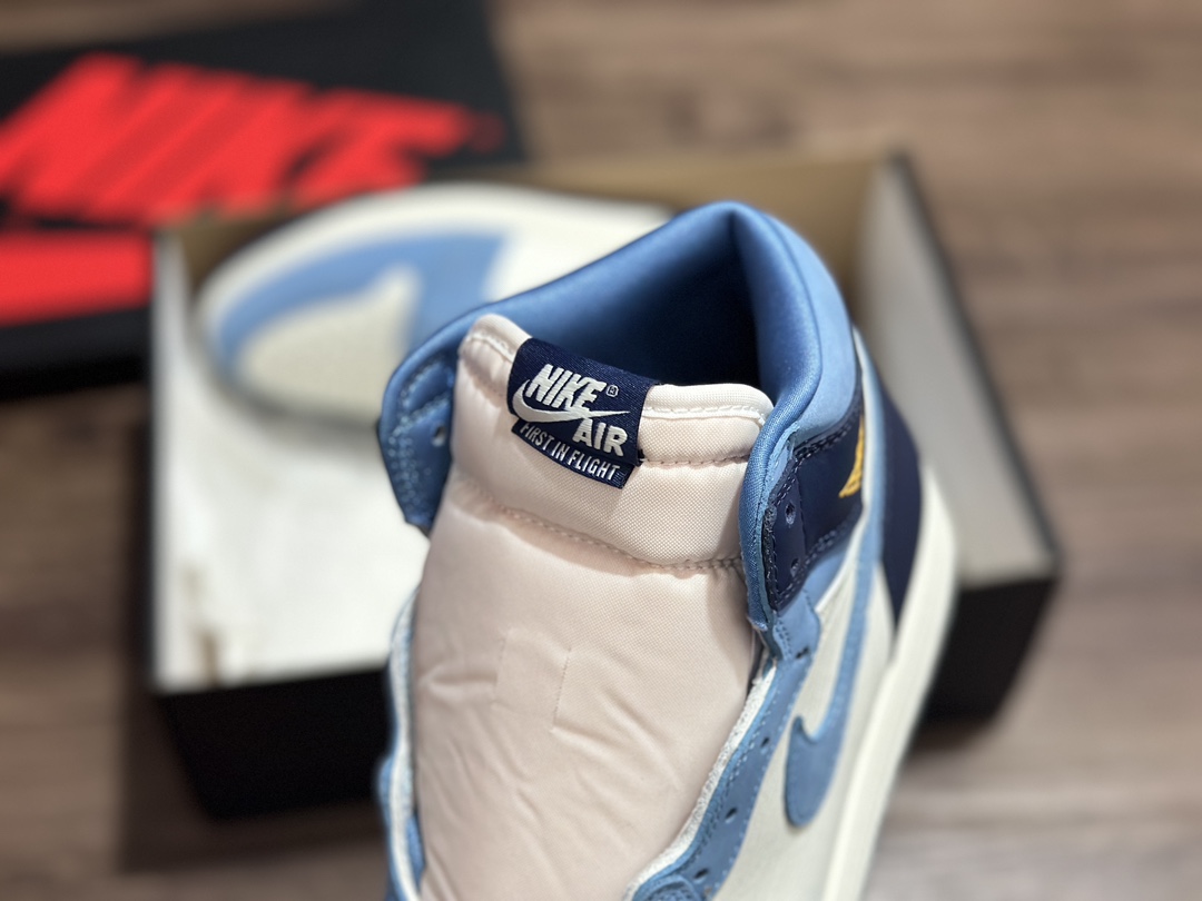 Air Jordan 1 AJ1 high white blue and yellow high-top basketball shoes PG FD2596-400