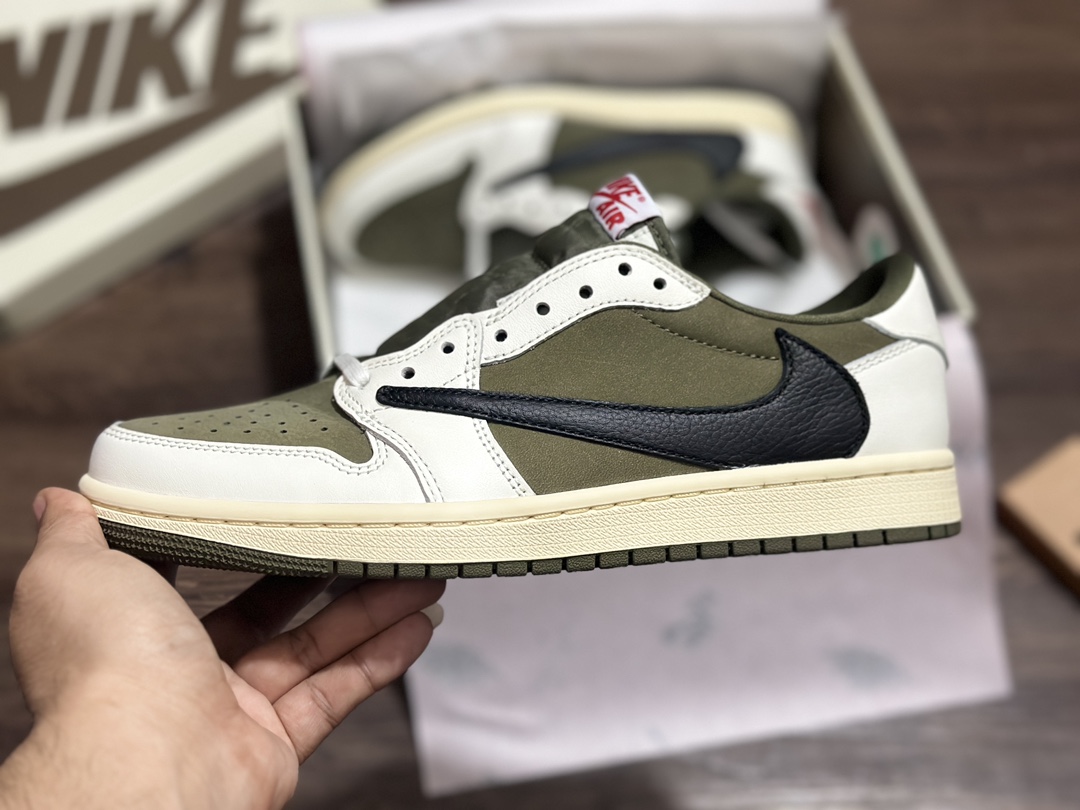 360 Air Jordan 1 Low AJ1 白黑绿倒钩10.0低帮休闲板鞋 DM7866-200