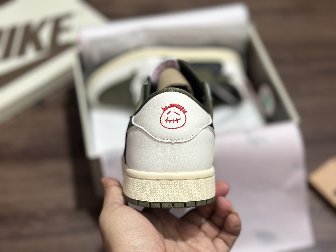 360 Air Jordan 1 Low AJ1 白黑绿倒钩10.0低帮休闲板鞋 DM7866-200