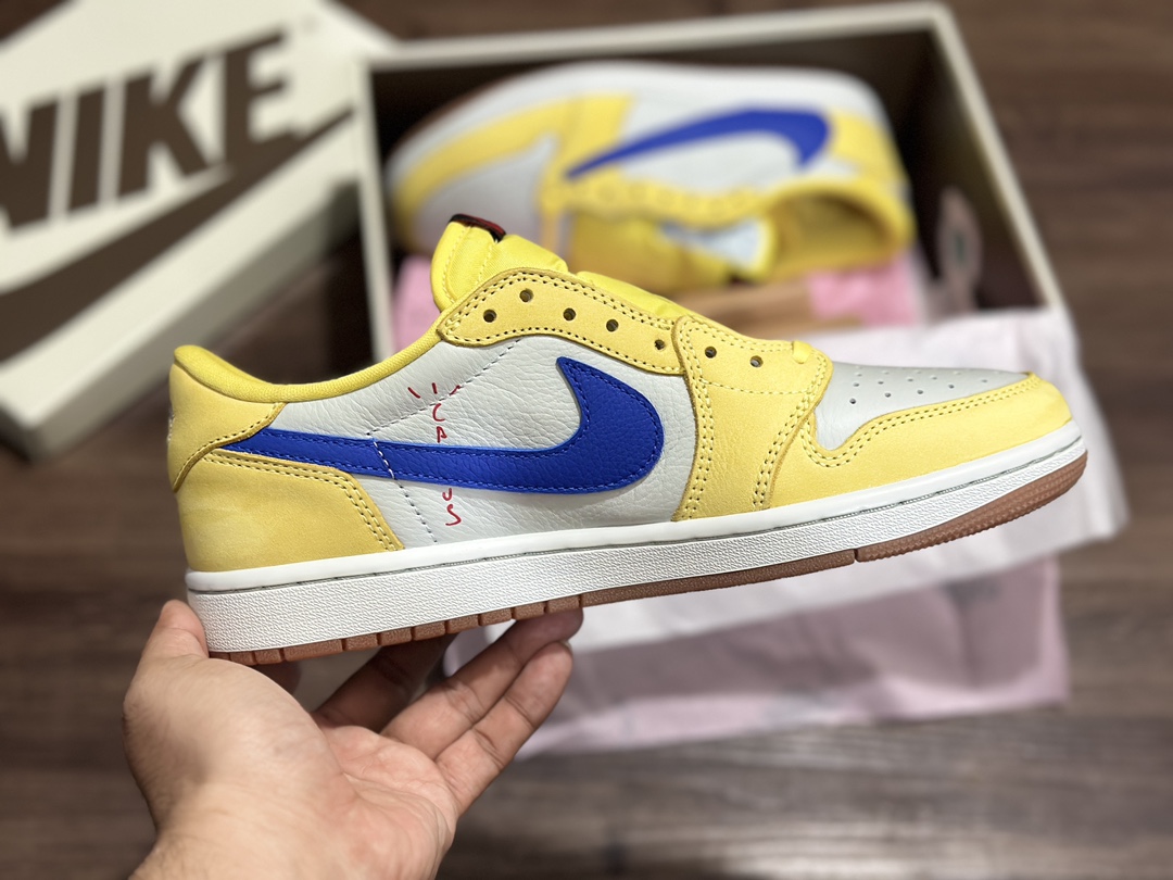 340 Air Jordan 1 Low AJ1 乔1 白黄蓝 倒钩9.0 低帮休闲板鞋 DZ4137-700