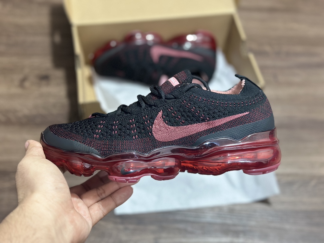 260 2023款Nike Air VaporMax Flyknit 低帮跑步鞋 黑红  DV1678-005