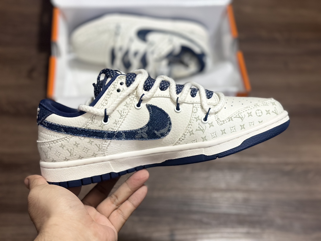 280 NIKE SB Dunk Low 绑带 LV 白蓝低帮休闲运动鞋  SJ2068-249