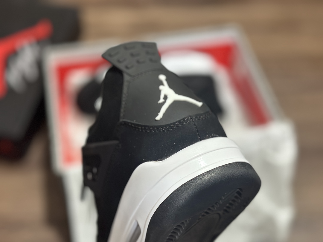 350 Air Jordan 4 aj4 乔4 黑麂皮 男子篮球鞋 FQ8138-001