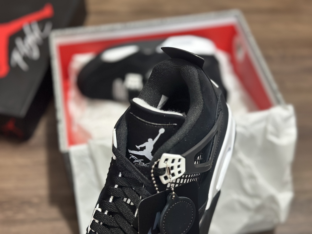 350 Air Jordan 4 aj4 乔4 黑麂皮 男子篮球鞋 FQ8138-001