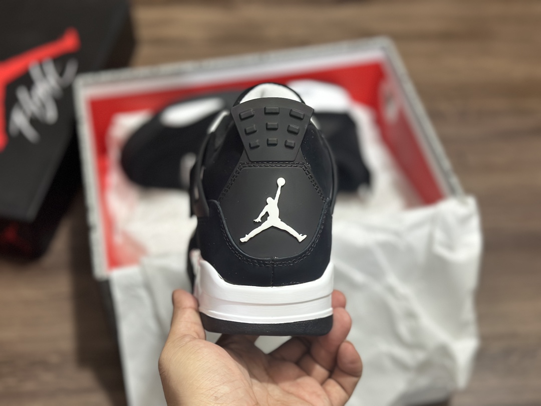 350 Air Jordan 4 aj4 乔4 黑麂皮 男子篮球鞋 FQ8138-001