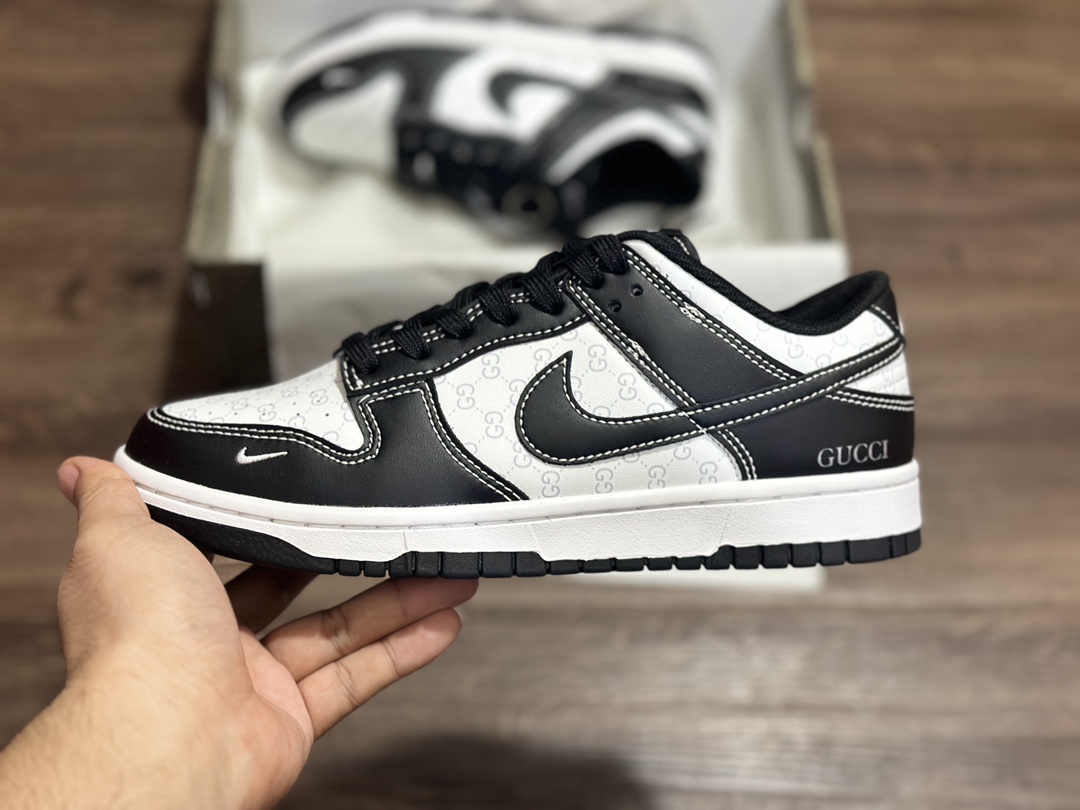 260 NIKE SB Dunk Low 古驰黑白双勾低帮休闲运动鞋  SF1588-136