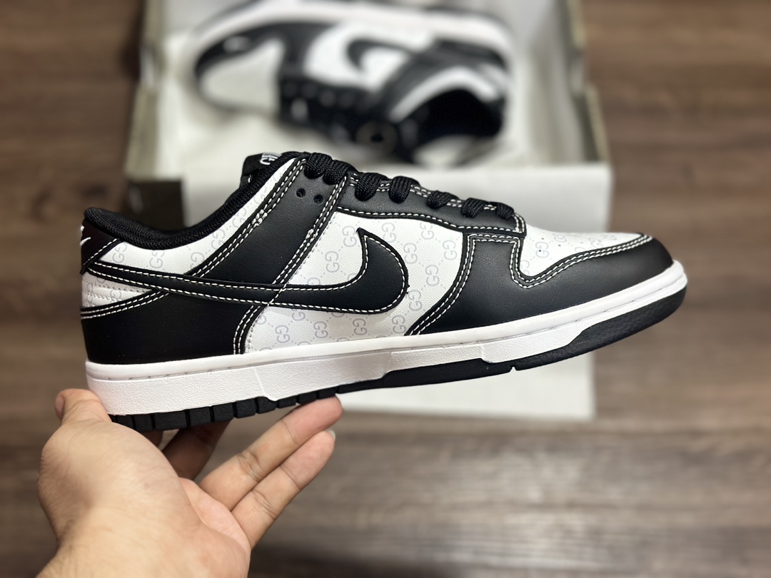 260 NIKE SB Dunk Low 古驰黑白双勾低帮休闲运动鞋  SF1588-136