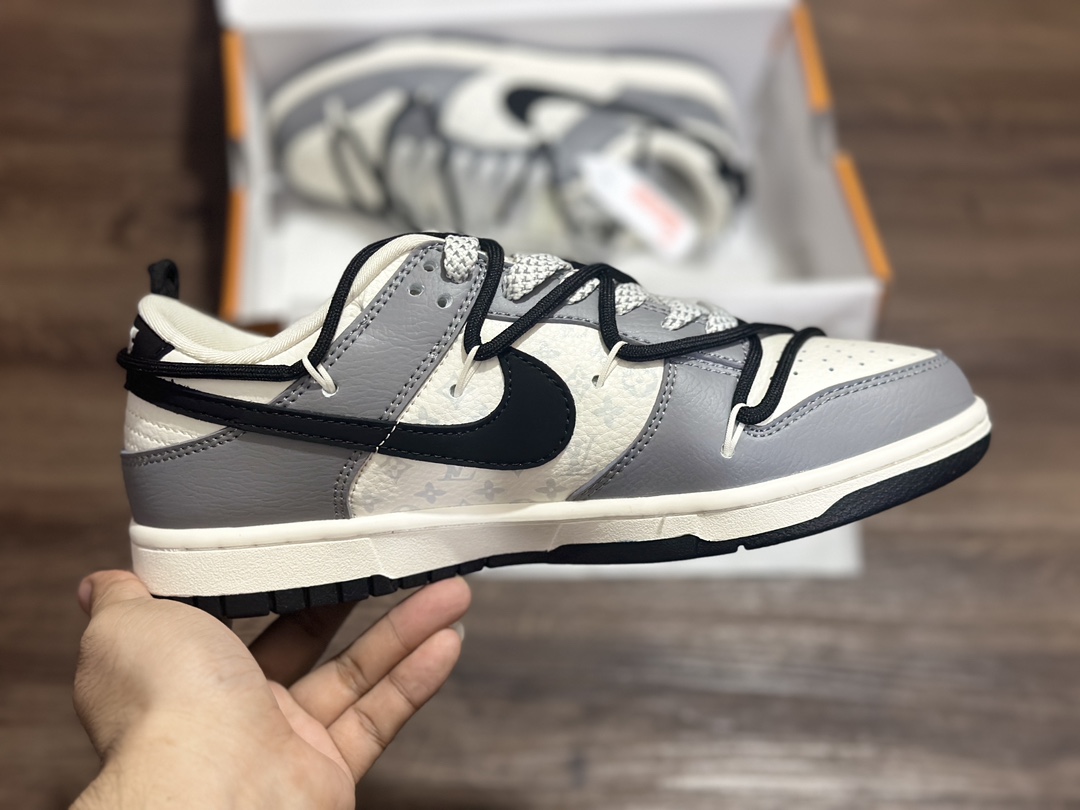 280 NIKE SB Dunk Low 白灰绑带 LV联名低帮休闲运动鞋  JJ5688-104