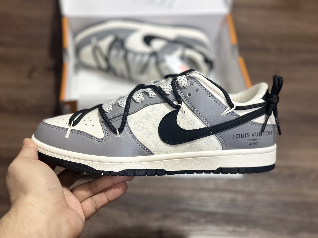 280 NIKE SB Dunk Low 白灰绑带 LV联名低帮休闲运动鞋  JJ5688-104
