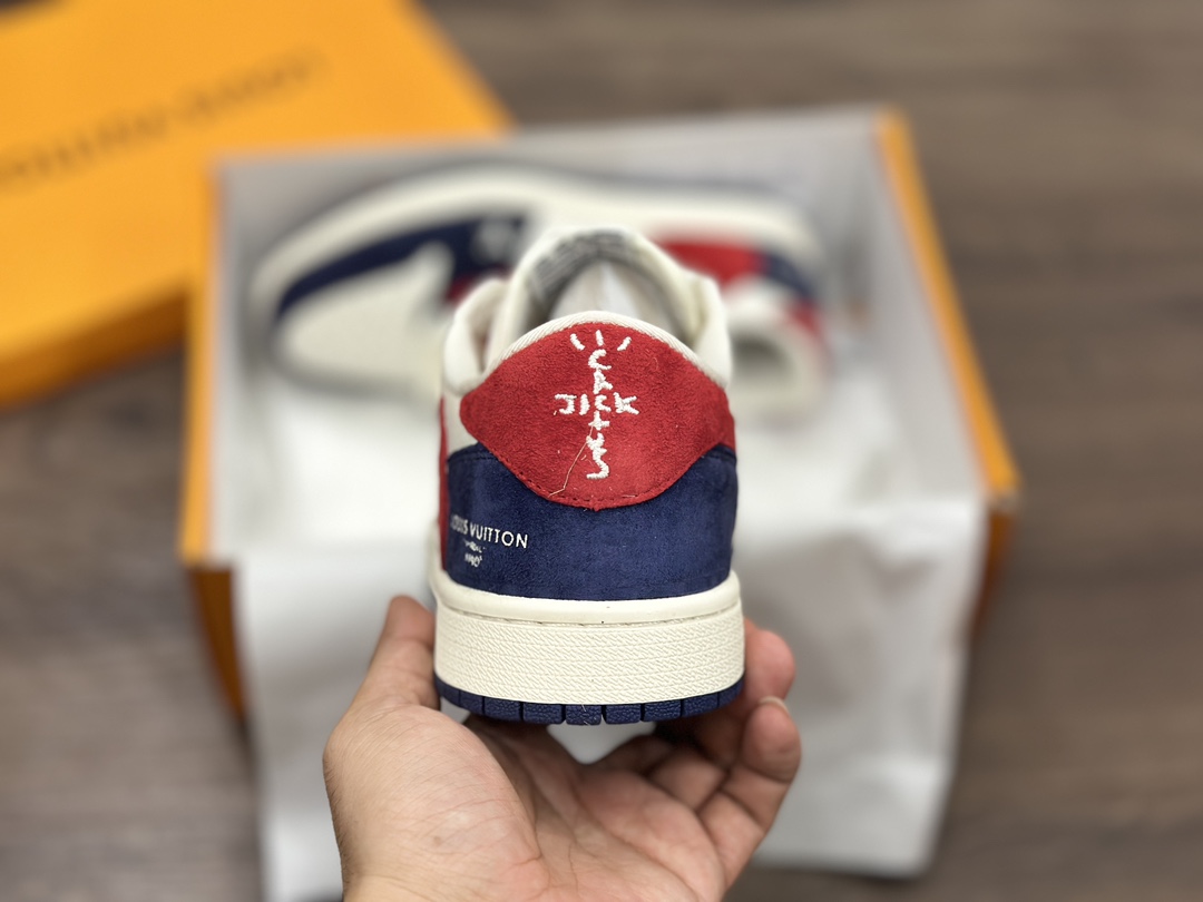 Air Jordan 1 Low LV联名 白蓝红倒钩 乔1低帮篮球鞋  YQ2088-270