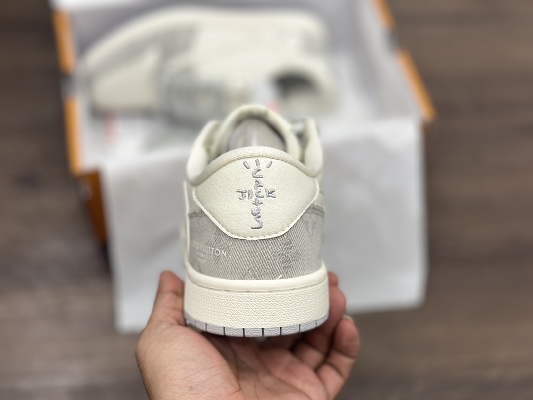 Air Jordan 1 Low LV联名 白灰倒钩 乔1低帮篮球鞋  LJ5188-004