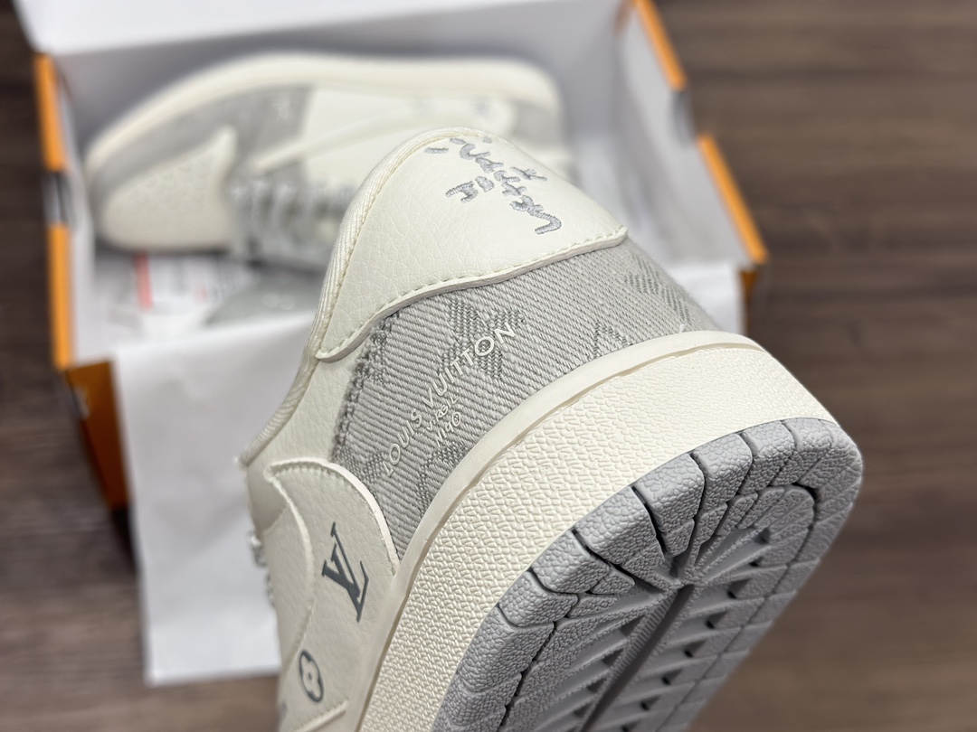 Air Jordan 1 Low LV联名 白灰倒钩 乔1低帮篮球鞋  LJ5188-004