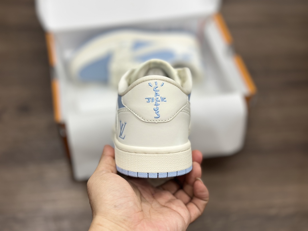 Air Jordan 1 Low LV联名 白蓝倒钩 乔1低帮篮球鞋  BB6588-103