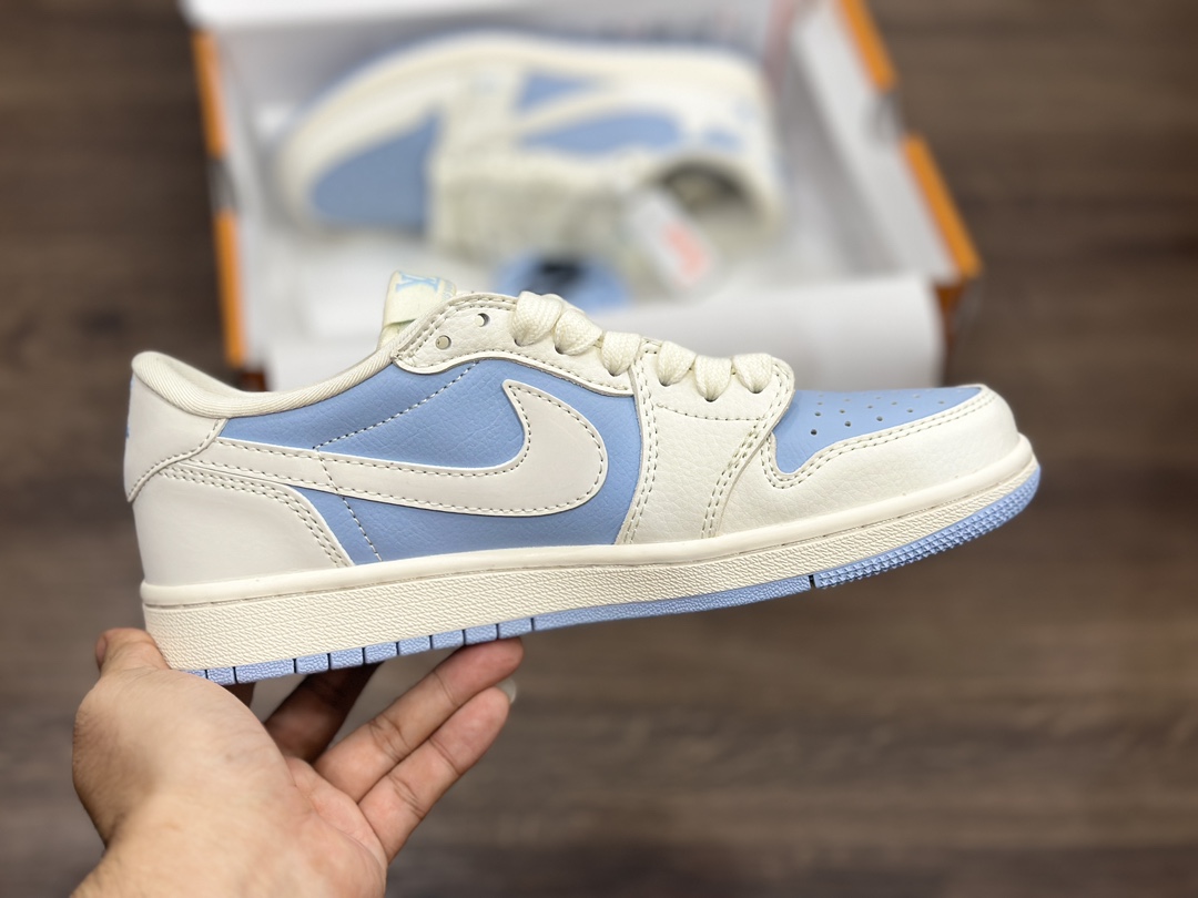 Air Jordan 1 Low LV联名 白蓝倒钩 乔1低帮篮球鞋  BB6588-103