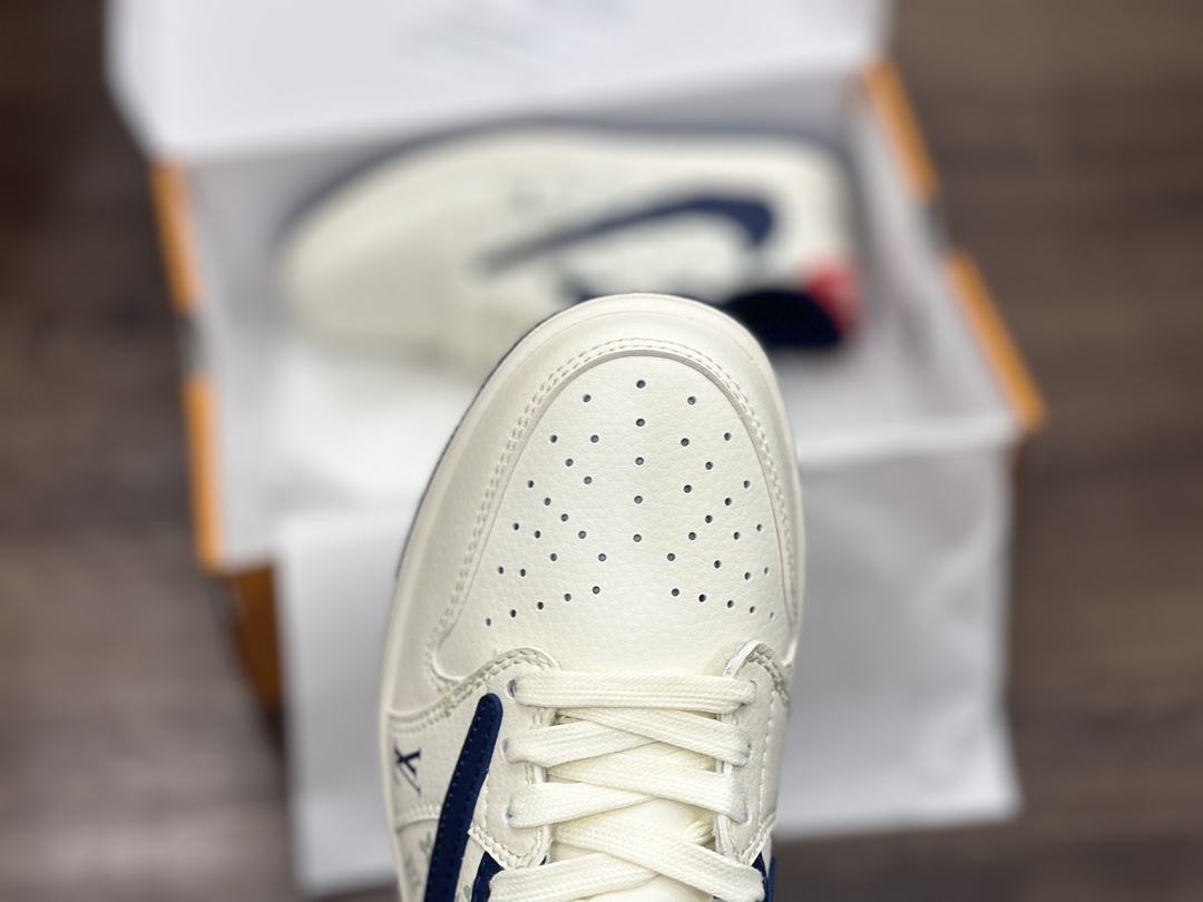 Air Jordan 1 Low LV联名 米黄蓝倒钩 乔1低帮篮球鞋  LJ5188-002