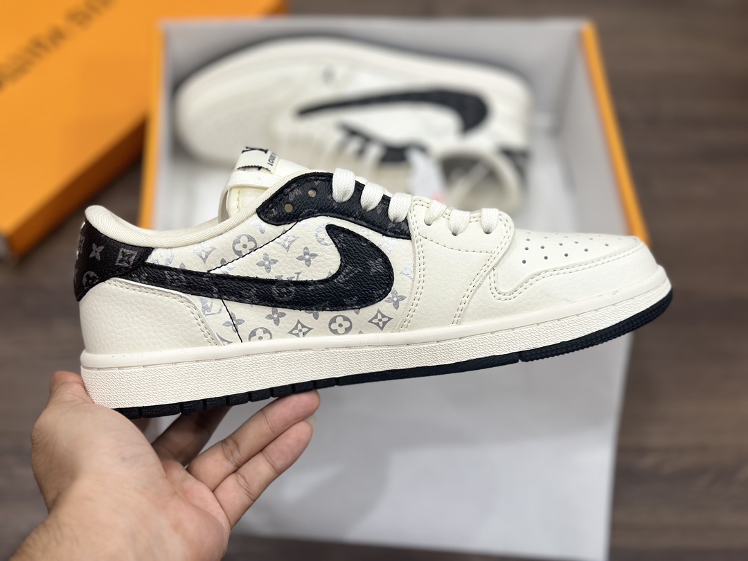 Air Jordan 1 Low LV联名 米黑银倒钩 乔1低帮篮球鞋 LX1988-600