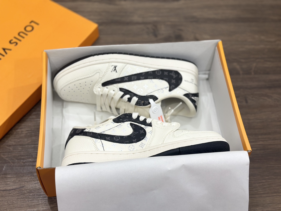 Air Jordan 1 Low LV联名 米黑银倒钩 乔1低帮篮球鞋 LX1988-600