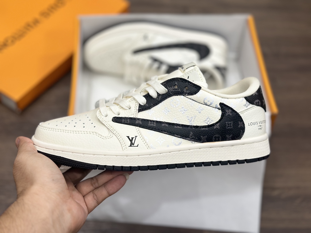 Air Jordan 1 Low LV联名 米黑银倒钩 乔1低帮篮球鞋 LX1988-600