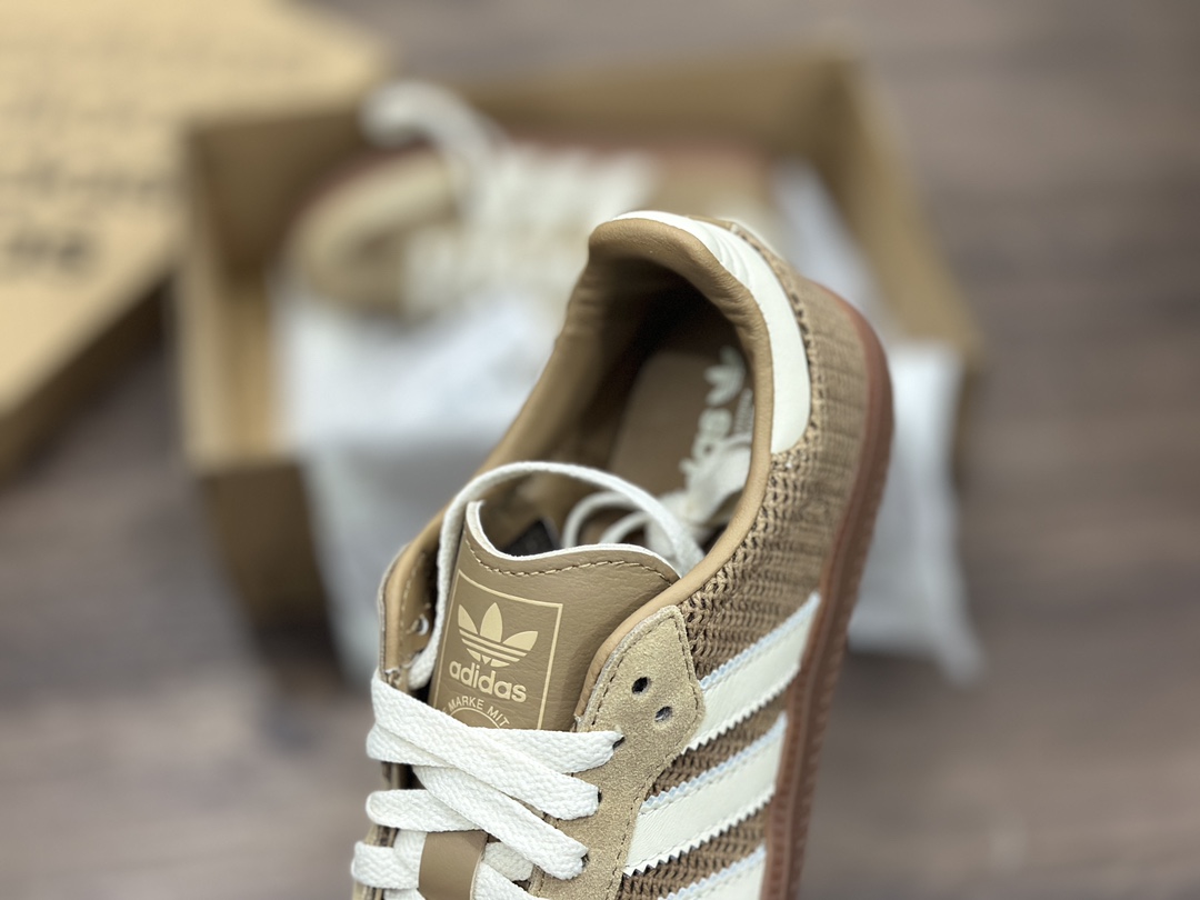 阿迪达斯Adidas originals Gazelle Indoor 沙漠黄镂空 德训低帮复古轻便休闲板鞋 IG1379