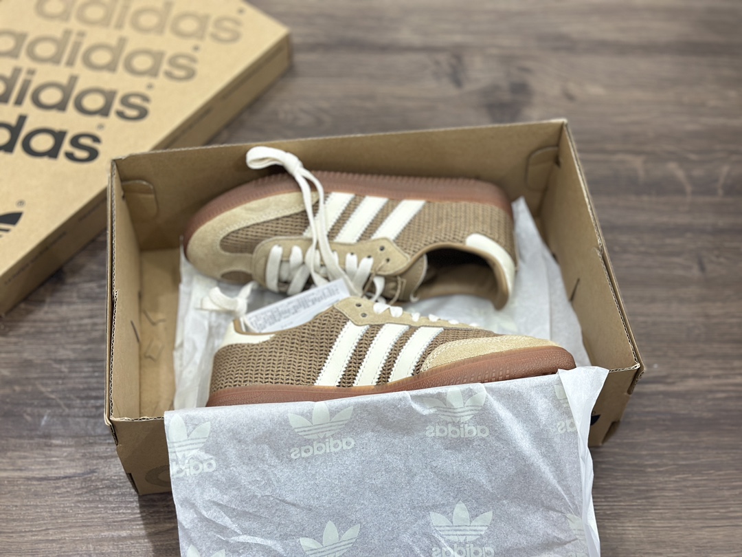 阿迪达斯Adidas originals Gazelle Indoor 沙漠黄镂空 德训低帮复古轻便休闲板鞋 IG1379