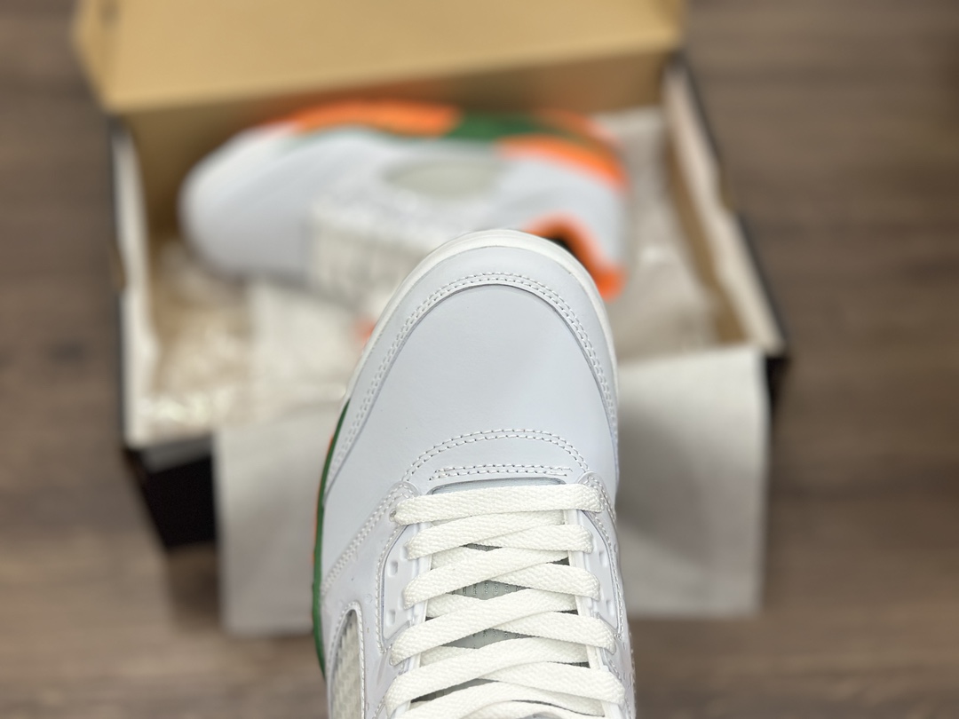 Nike Air Jordan Retro 5 Low”Miami Hurricanes”乔丹AJ5代低帮篮球鞋“浅灰橙绿迈阿密飓风队” FQ1293-018