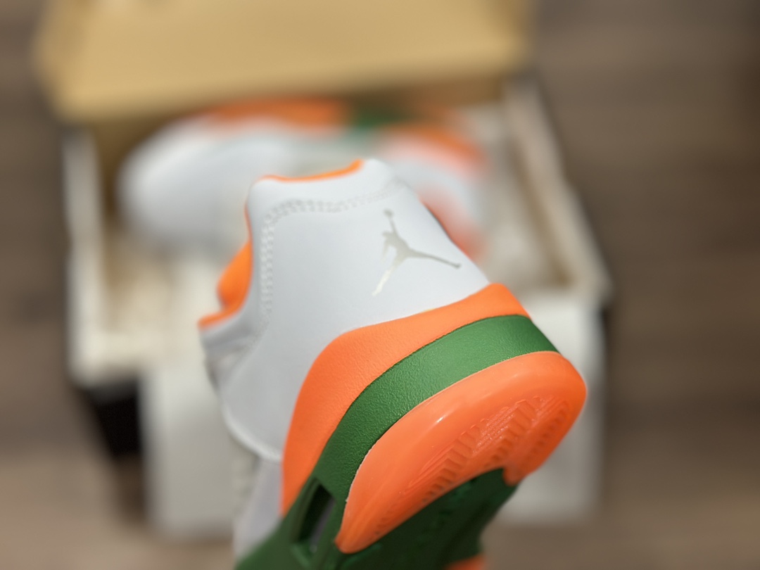 Nike Air Jordan Retro 5 Low”Miami Hurricanes”乔丹AJ5代低帮篮球鞋“浅灰橙绿迈阿密飓风队” FQ1293-018