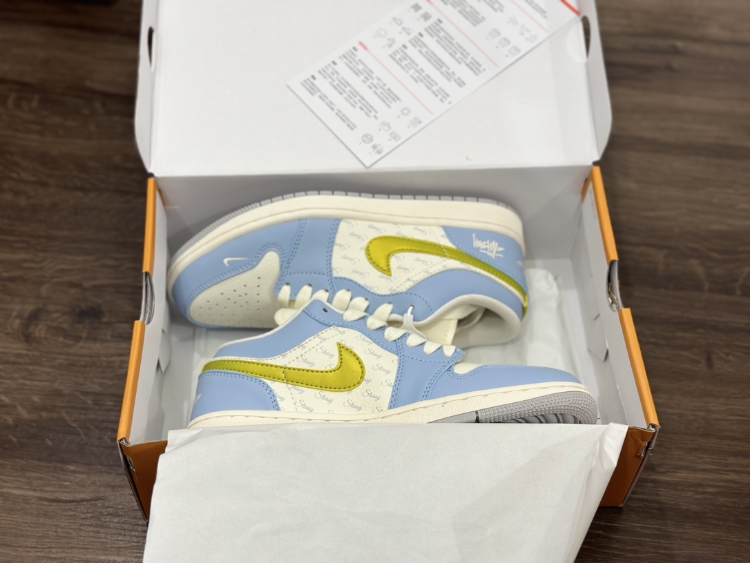 Nike Air Jordan 1 Low 白蓝黄 乔1低帮篮球鞋 WG8850-007