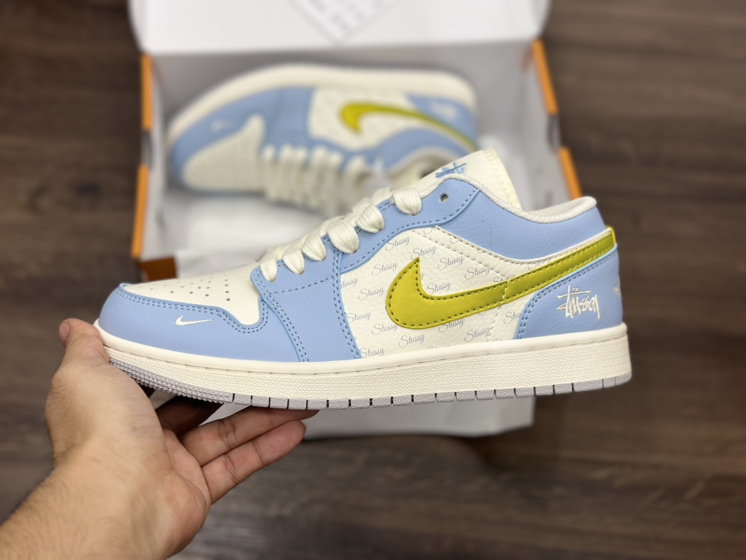 Nike Air Jordan 1 Low 白蓝黄 乔1低帮篮球鞋 WG8850-007