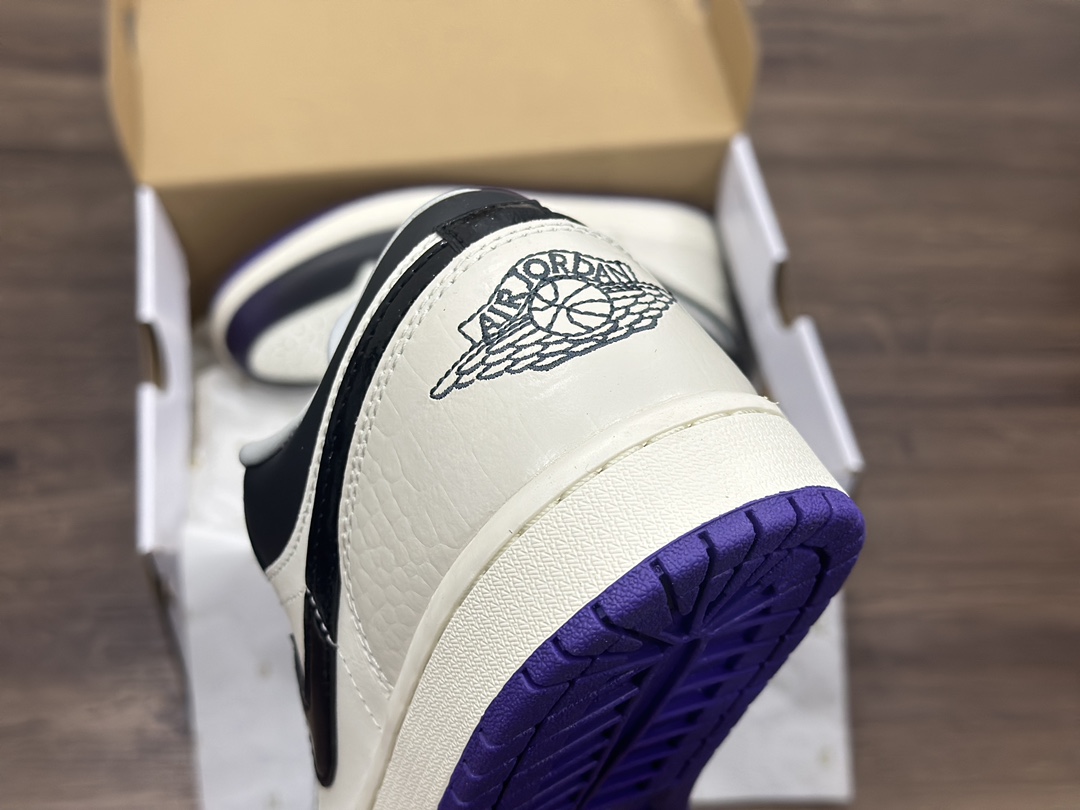 Nike Air Jordan 1 Low 白黑紫倒钩乔1低帮篮球鞋 HF5759-101