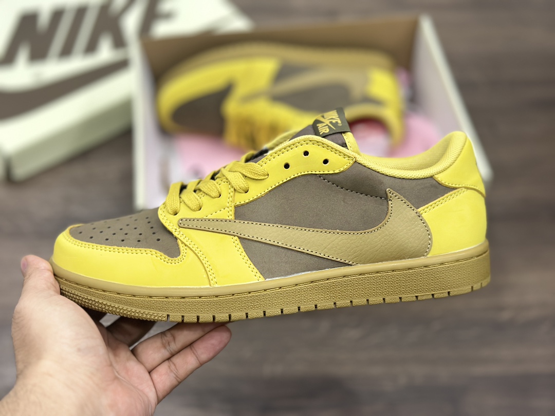 Nike Air Jordan 1 Low 棕黄倒钩乔1低帮篮球鞋 DM7866-665